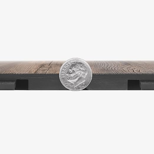 IncStores 3/8" Thick Snap Together Dance Flooring Tiles | 12”x12” Printed Vinyl Dance Floor Tiles for Practice & Performance | Barnwood | 32 Tile Pack