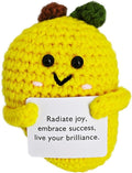 Crochet Emotional Support Mango-Handmade Mental Health Gifts for Friends,Family-Uplifting Gifts for Grandpa,Grandma Mom,Dad,Teens