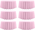 Round Tablecloth 6 Pack 90 Inch Pink Tablecloths Washable Decorative Linen Polyester Table Clothes Cover for Dining Table Banquets Buffet Parties and Wedding