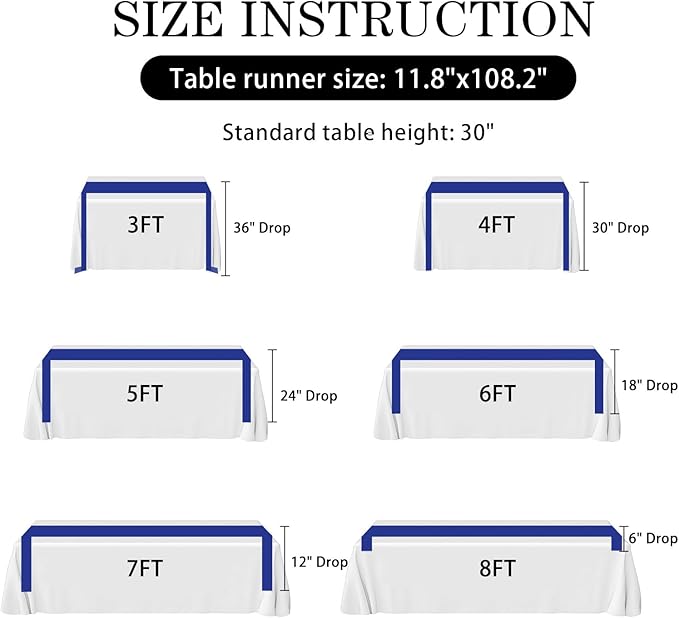 SHEJIZE 2 Pack Royal Blue Satin Table Runner 12x108 Inches Long, Bright Silky Smooth Satin Table Runner Table Decor for Wedding Banquet Christmas Prom Event Birthday Party