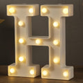 HXWEIYE Light Up Letters H, 8.57 Inch LED Marquee Letter Lights Sign 26 Alphabet and 10 Number Big Lights Letter for Party Birthday Bar Battery Powered Christmas Decor (9 * 8.3 * 1.8IN)-Warm White