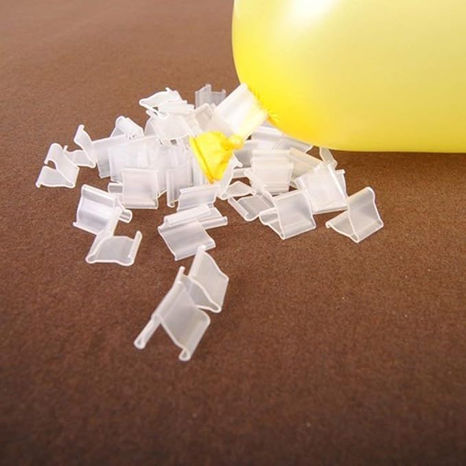 PMU Balloon Accessories for Mylar and Latex Balloons Clips for Balloons Clear/Transparent No Tying Needed Balloon Sealing Clips (100/Pkg) Pkg/12