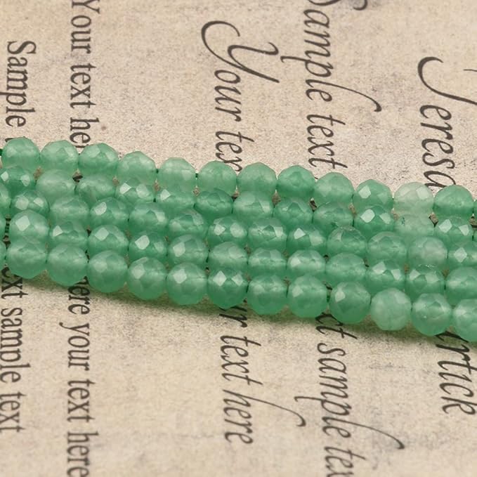 Song Xi 180pcs 2mm Natural Green Aventurine Gemstone Beads Faceted Round Loose Stone Beads for Jewelry Making