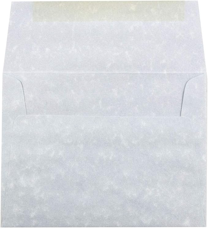 JAM PAPER A6 Parchment Invitation Envelopes - 4 3/4 x 6 1/2 - Blue Recycled - 50/Pack