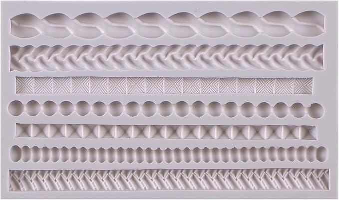 Scroll Lace Fondant Molds, Baroque Chocolate Frame Decor, Clay Frame Relief Mould for Birthday Wedding Cake Decoration Cupcake Topper Pie Crust Candy Resin Clay Furniture Corner Border, Gray