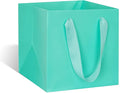 ADIDO EVA Teal Blue Square Gift Bags Large Size Turquoise Square Bottom Paper Bags with Handles for Party Favor (12x12x12 In, 10 CT)