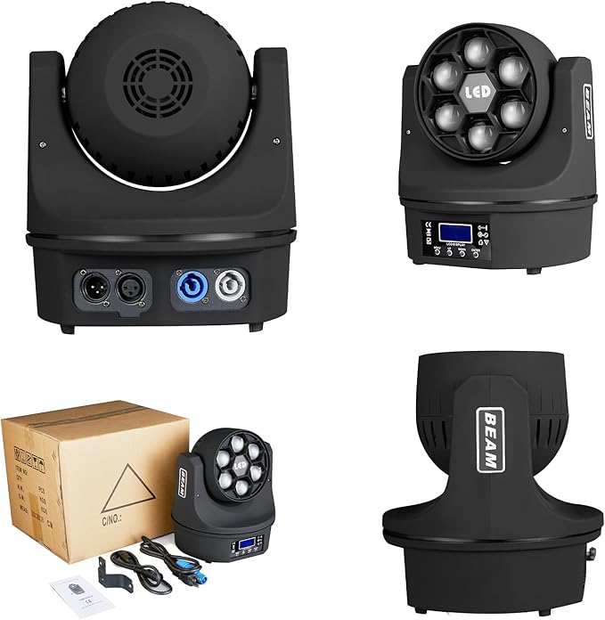 6x15W Mini Bee Eye Moving Head DJ Light, 90W LED RGBW Stage Light Rotate Beam Spot Effect, DMX Sound Activated Remote Control for Parties Wedding Bar Church Show (RGBW 4in1)