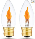 LED Flickering Light Bulbs E26 Flame Effect Bulb Standard Base, Fire Light Bulbs for Halloween Christmas Decoration, 2 Pack