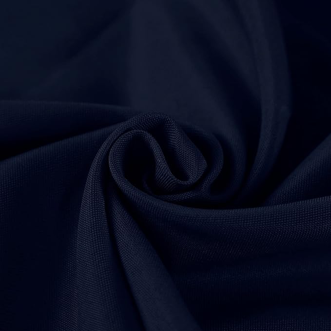 Fokitut 2 Pack Waterproof Round Tablecloth, 60 Inch, Stain Resistant and Wrinkle Polyester Table Cloth, Fabric Table Cover for Kitchen Dining, Wedding, Party, Holiday Dinner-Navy