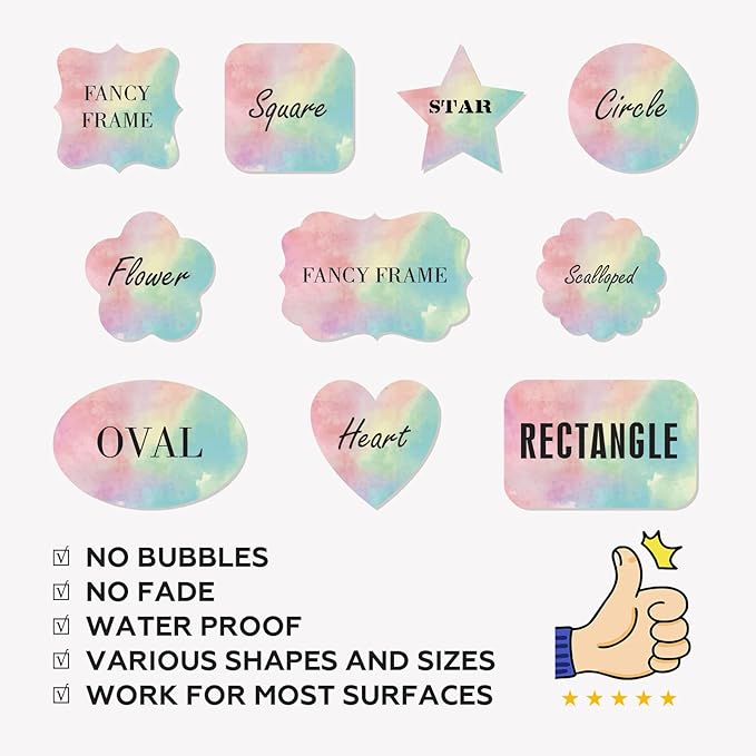 Custom Stickers Personalized Labels - Customized Stickers with Any Design Image Logo Text,Custom Stickers for Business Logo,Custom Thank You Label Stickers,100 Labels (Fancy Frame,4"x2")