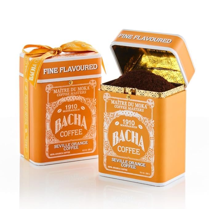 Bacha Coffee | Seville Orange Fine Flavoured Signature Nomad Collection, 100% Arabica Whole & Ground Beans Bundle