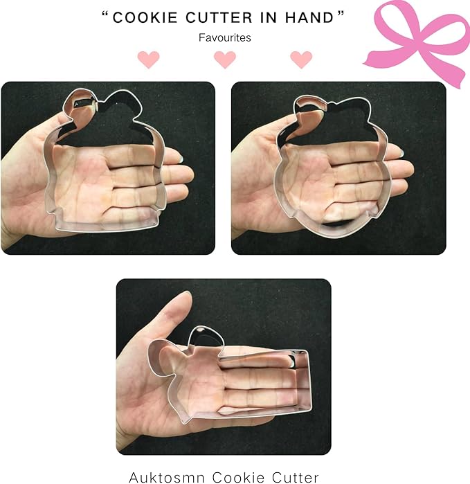 Large Plaque Cookie Cutter Set with Bow- 4 Inch-Square, Oval, Retangle-Dishwasher Safe - Perfect for Baby Shower, Birthday, Wedding, Graduation, and Holiday Cookies