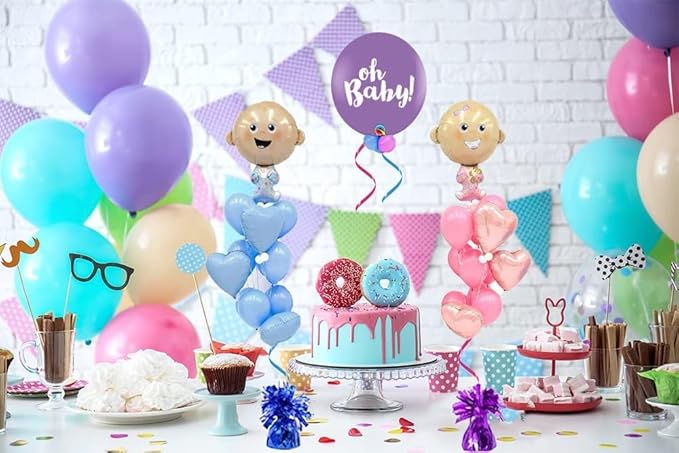Metallic Balloon Weights, Birthday Party Favors, Novelty and Gag Gifts, 5.5" Inches, 6-Pack (Orange)