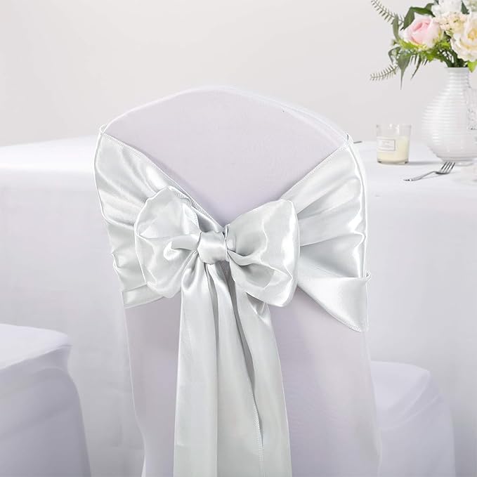 15-Pack Satin Table Runner Silver 12 x 108 inches Long, Table Runners for Wedding, Birthday Parties, Banquets Decorations（15 Pack, 12x108 Inch, Silver）