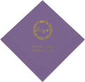 Weddingstar Personalized Printed Paper Napkins 3-Ply 50 Pack - Luncheon Purple