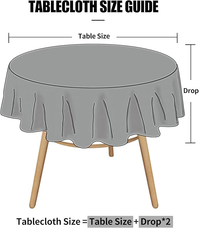 Smiry Round Table Cloth, Waterproof Heavy Duty Vinyl Tablecloths, Wipeable Washable Table Cover for Kitchen and Dining Room (Navy Blue, 60" Round)