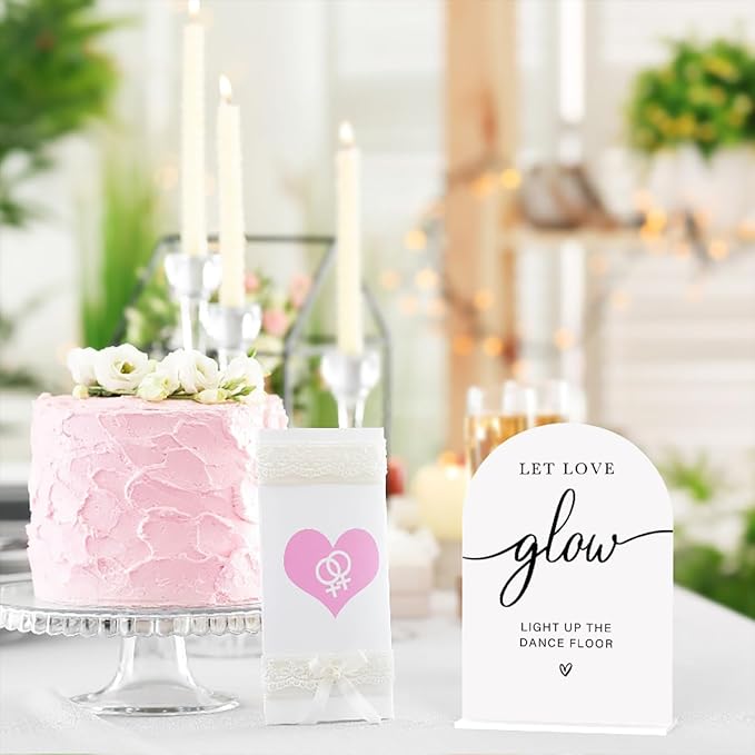 Acrylic Wedding Sign Let Love Glow Sign for Wedding Wedding Signs for Ceremony Modern Calligraphy Arch Acrylic Table Top Sign for Wedding Reception and Event Party Table(white）