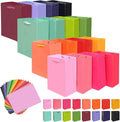 Gcardist 16 Colors Gift Bags with Tissue Paper for Wedding, Birthday, Party Supplies-7.9"x4.3"x9.6" Light Color Series Medium Size Cardboard Gift Bags （16pcs Bags +32pcs Tissue Paper ）