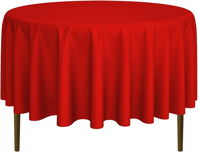 Lann's Linens - 10 Premium 90" Round Tablecloths for Wedding/Banquet/Restaurant - Polyester Fabric Table Cloths - Red