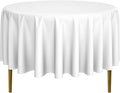 Lann's Linens - 10 Premium 90" Round Tablecloths for Wedding/Banquet/Restaurant - Polyester Fabric Table Cloths - White