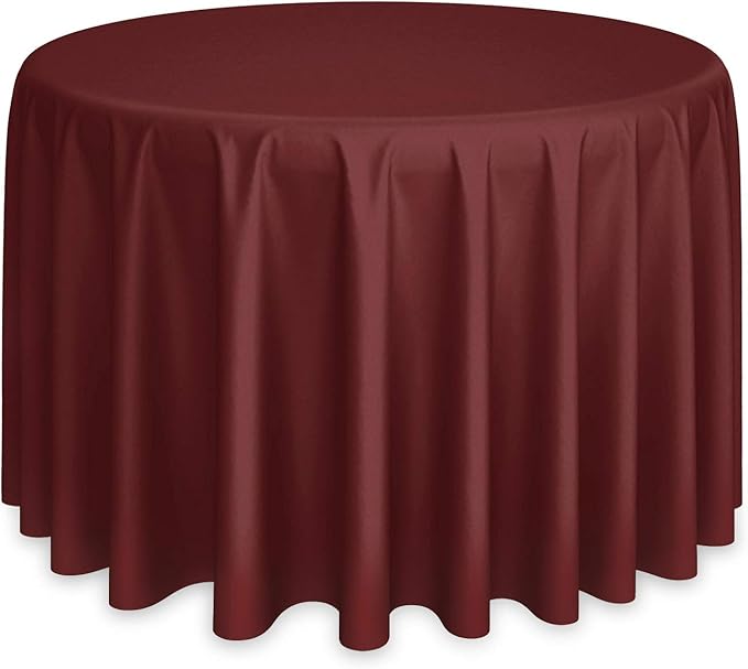 Lann's Linens - 10 Premium 120" Round Tablecloths for Wedding/Banquet/Restaurant - Polyester Fabric Table Cloths - Burgundy