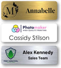 Custom Name Tags - Full Color Logo Name Tags - Scratch Resistant Metal Front & Hard Plastic Back (2 x 3 Inch, White)