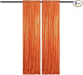 Orange Sequin Backdrop 2FTx8FT 2 Panel Glitter Fall Sequin Backdrop Sparkle Photo Background for Birthday Halloween Easter Thanksgiving