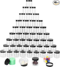 48 Packs 6 OZ Transparent Plastic Jars with black Lids, Body Butter Containers, Cosmetic Containers jars for Kitchen Ingredients, beads, sequins, Lotion, Cream, DIY Crafts and More by KUKLIPJIM.