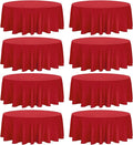 8 Pack Round Tablecloth 70 Inch Red Round Table Covers Bulk Washable Polyester Fabric Table Clothes for Wedding Party Reception Banquet Buffet Restaurant (Red, 70 Inch)