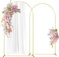 Wedding Arch Backdrop Stand Set of 2 Aluminum Gold Arched Frame (7.2FT, 6.6FT) for Birthday Party Bridal Baby Shower Ceremony Decoration