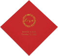 Weddingstar Personalized Printed Paper Napkins 3-Ply 50 Pack - Luncheon Red