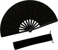 13inch Large Rave Fan Popping Clacking Fans for Line Dancing,Hand Fans for Women Foldable,Boots on The Ground Fan,Portable for Outdoor,Wedding,Party,Decoration (1pcs Black)