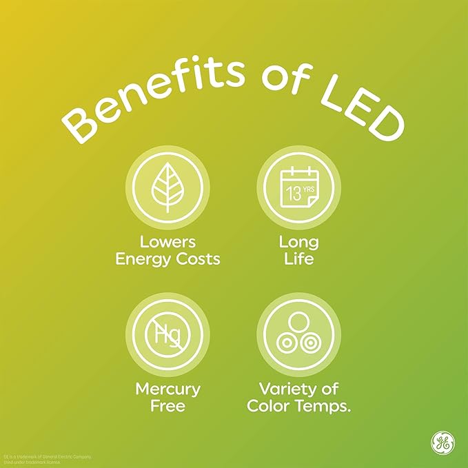 GE Refresh LED Light Bulbs, 60 Watt, Daylight, G25 Globe Bulbs, Clear, Medium Base 3 Count, (6 Pack)