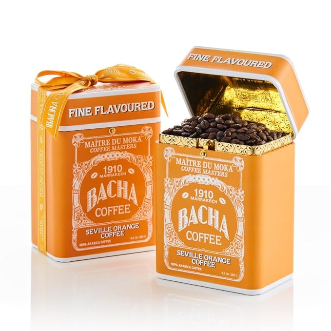 Bacha Coffee | Seville Orange Fine Flavoured Signature Nomad Collection, 100% Arabica Whole & Ground Beans Bundle