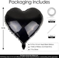 10Pcs Black Foil Heart Shaped Balloons 18 Inch Heart Mylar Balloons For Baby Shower Wedding Valentine Decorations Love Balloons Party Decorations