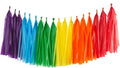 Aimto 30PCS Rainbow Shiny Tassel Garland Tissue Colorful Paper Tassel Banner - Red,Orange,Yellow,Green,Blue,Purple