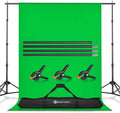Yesker 8.5x10ft Green Screen Backdrop Kit with Stand Photography Greenscreen Background Support System with 6x9ft Muslin Chromakey Backdrop and Clamp for Photo Video Studio Portrait Product Shooting