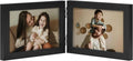 decorUhome Double 6x4 Picture Frame Vertical, Engineered Wood Bifold Photo Frame with Plexiglass for Tabletop Display, 6x4, Black