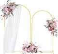 Bazen Wedding Arch Backdrop Stand 7.2FT, 6.6FT Set of 2 Metal Arch Backdrop Stand for Birthday Party Wedding Ceremony Bridal Baby Shower Banquet Party Event Decor