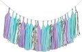 ZOOYOO Shiny Tassel Garland Tissue Paper Tassel Banner,Table Decor,DIY Kits for Party, Tassels Party Decoration,Pack of 20(Lavender,Light Blue,Mint,Silver)