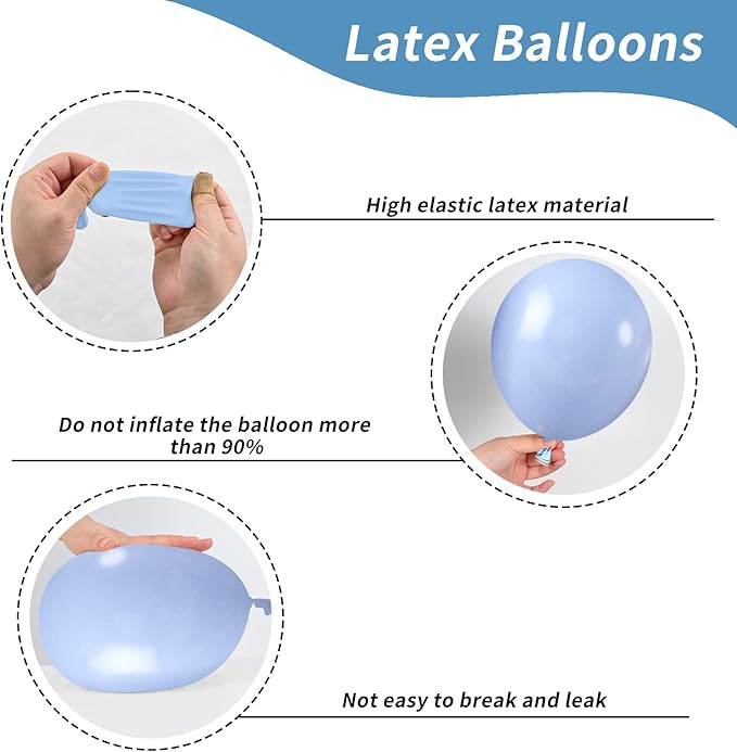 Metallic Chrome Blue Gold Balloons - 52 PCS 12 Inch Latex Balloons with Gold Confetti for Birthday Party Decorations