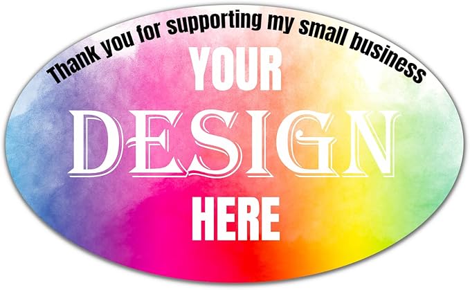 100-500 Custom Stickers Personalized Labels, Customized Stickers with Any Image Logo and Text. Custom Stickers for Business LogoThank You Labels,etc. (Oval,3X1 Inch)