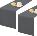 2 Pack Grey Small Short Table Runner 12 x 24 Inch Solid Color Runners Coffee Table Dresser for Daily Party Home Decoration