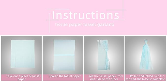 Gender Reveal Decorations Blue Pink - 15pcs Tissue Paper Tassel Garland Baby Gender Reveal Party Supplies Gender Reveal Theme Decor Gold Birthday Hanging Decor Ideas HongTongTong