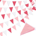 Pink Pennant Banner Triangle Flag Bunting Garland for Wedding Birthday Baby Shower Graduation Decoration 33 Feet 30 Pieces