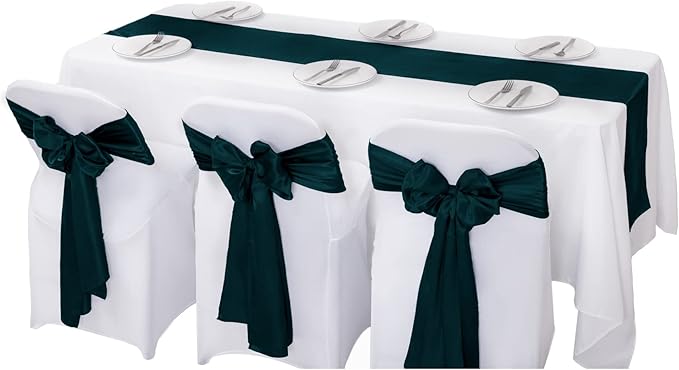 12Pack Table Runner 12 x 108 Inches Satin Silk Table Runner for Wedding, Birthday Party, Banquets, Graduations Decoration, fit Rectange and Round Table-Hunte