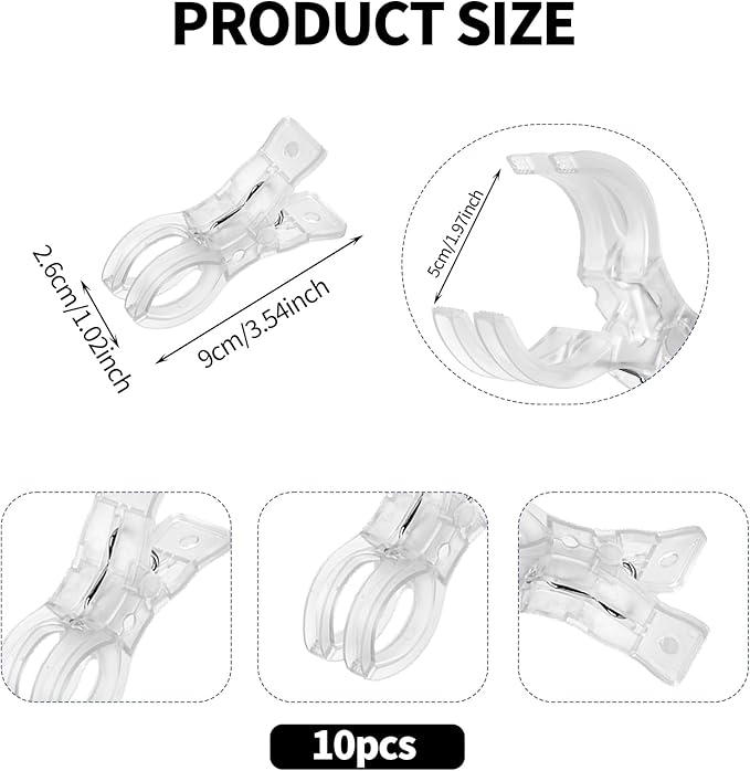 10pcs Balloon Arch Clips, Plastic Spring Garland Clamps Transparent Heavy Duty Clips for Balloon Arch Photography Wedding Engagement Backdrop Crafts Decoration