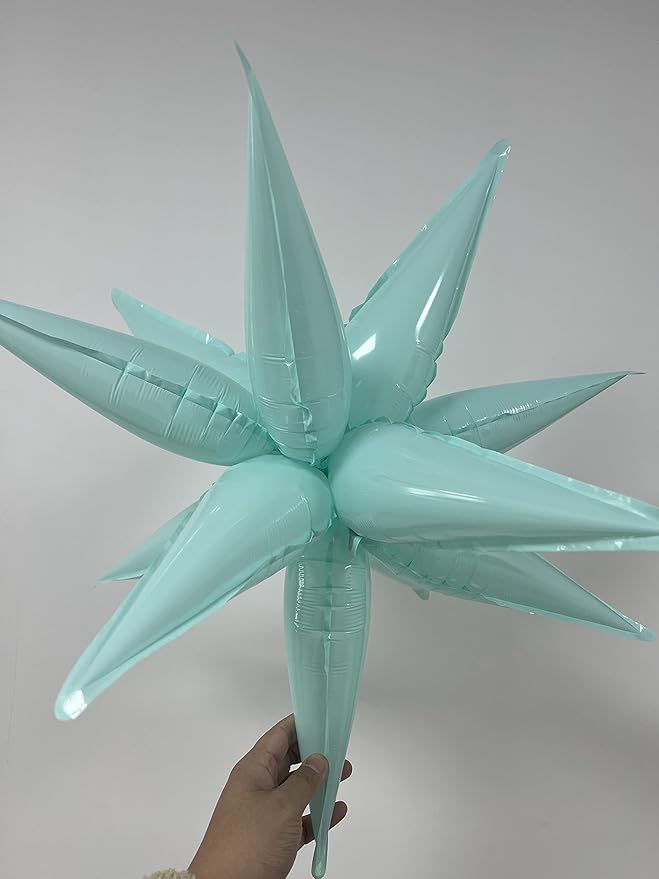 3pcs 26inch macaron blue Star foil balloons.macaron blue Explosion Star burst star balloon-Spike cone balloon for birthday party decorations,wedding,Bachelor party