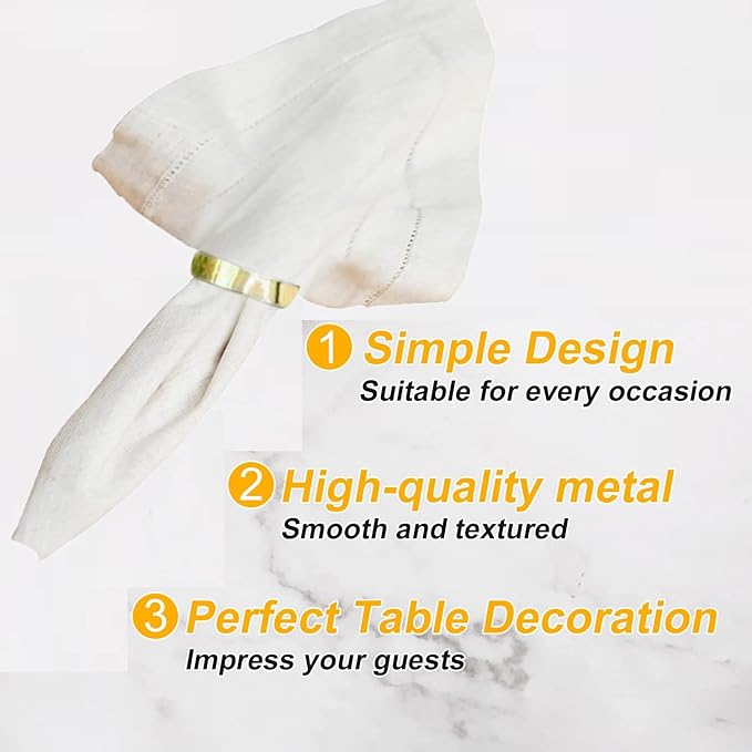 Gold Napkin Rings-40 Pcs Stainless Steel Napkin Rings,Metal Napkin Ring for Table Settings Wedding Christmas Party Dinner Table