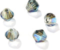 6mm Bicone 450Pcs Clear Green Crystal Glass Beads Faceted Bicone Shape Crystal Glass Spacer Beads for Bracelet Necklace Decorative Hand Jewelry Making (Clear Green, 6MM)